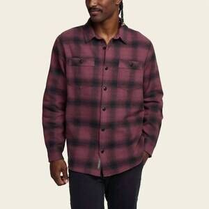 NEW HOWLER BROTHERS rodanthe blanket flannel shirt in emmett plaid : plum wine